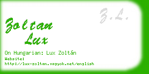 zoltan lux business card